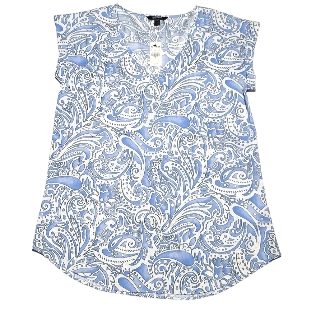*NEW* WOMEN'S (SIZE M) EXPRESS PAISLEY V-NECK SHIRT